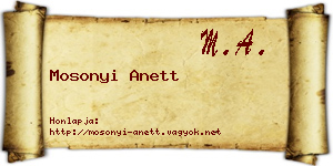 Mosonyi Anett névjegykártya